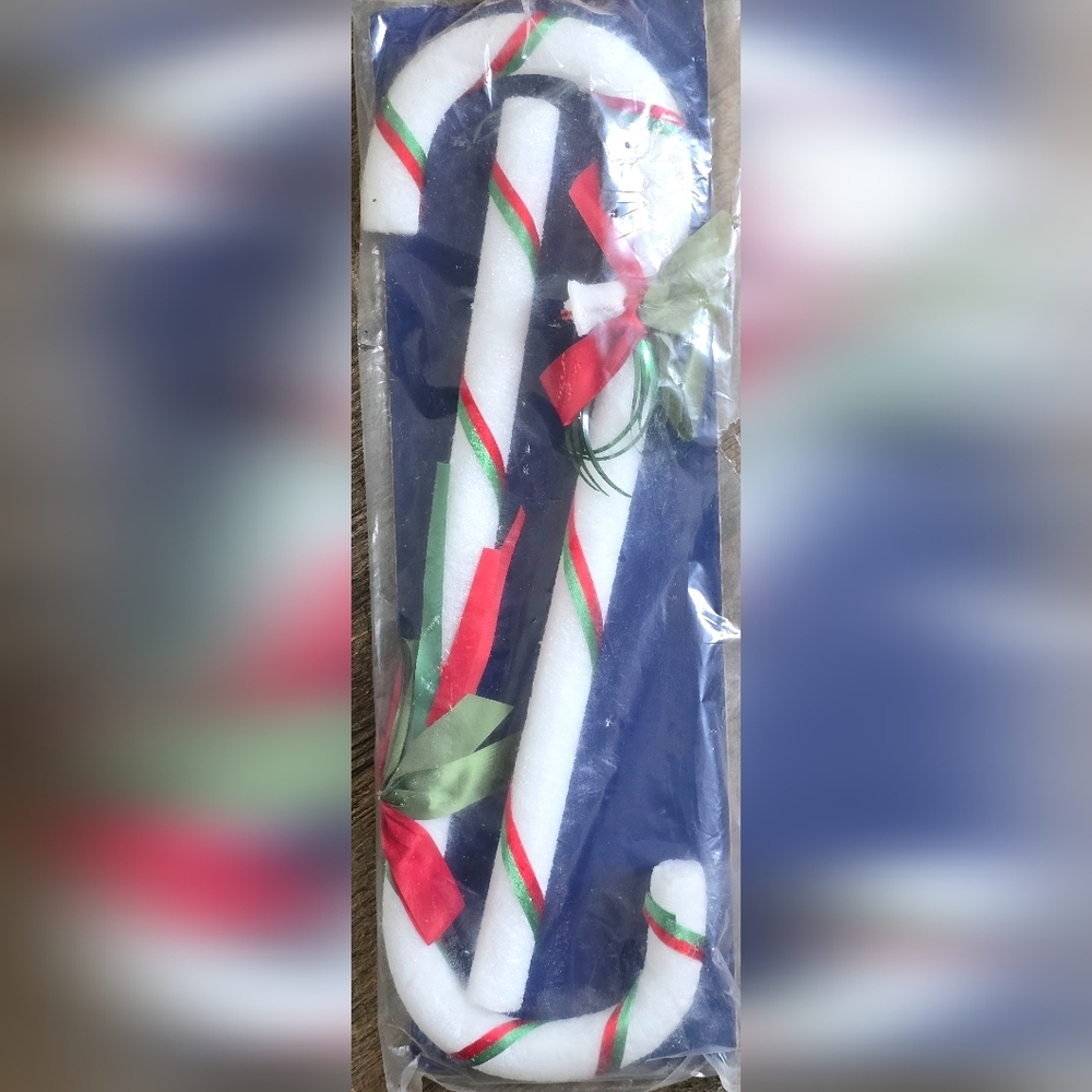 NOS Vintage Holiday House Styrofoam Candy Cane Christmas Decorations 1950s RARE - Picture 4 of 6